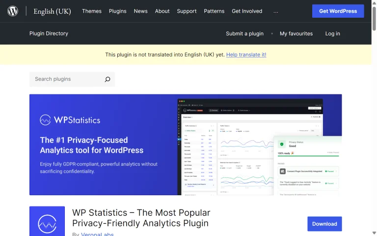 WordPress plugin for analytics WP Statistics